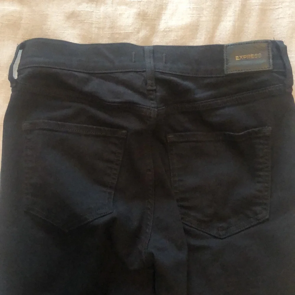 Black EXPRESS Mid Rise Skinny Jeans - Picture 4 of 7